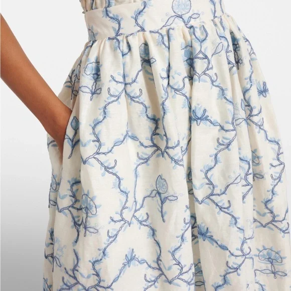 NWT AGUA BY AGUA BENDITA Tangelo floral linen maxi skirt - Picture 4 of 6